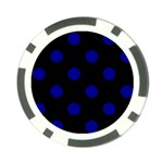 Polka Dots - Dark Blue on Black Poker Chip Card Guard