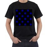 Polka Dots - Dark Blue on Black Men s T-Shirt (Black)