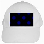 Polka Dots - Dark Blue on Black Black Cap
