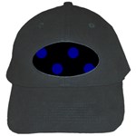 Polka Dots - Dark Blue on Black Black Cap