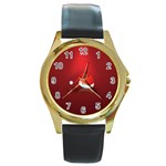 Red Christmas Had Round Gold Metal Watch
