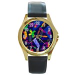 Colorful dream Round Gold Metal Watch