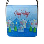 Xmas landscape - Happy Holidays Flap Messenger Bag (L) 