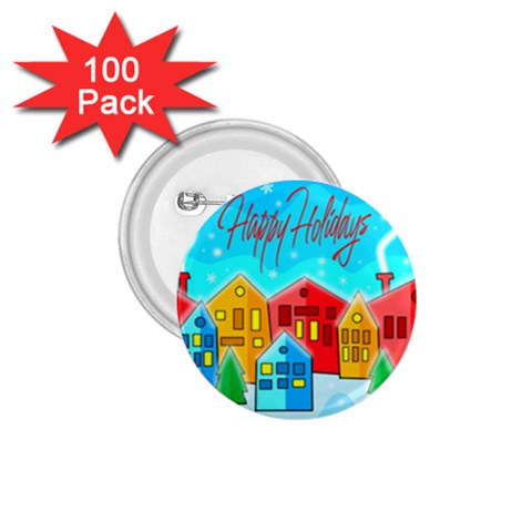 Christmas magical landscape  1.75  Buttons (100 pack)  from ArtsNow.com Front