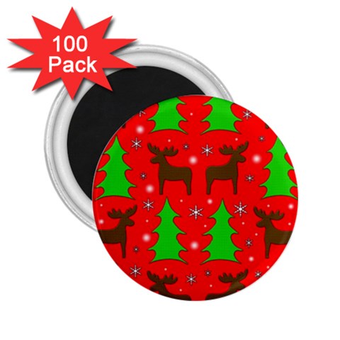 Reindeer and Xmas trees pattern 2.25  Magnets (100 pack)  from ArtsNow.com Front