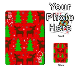Reindeer and Xmas trees pattern Playing Cards 54 Designs  from ArtsNow.com Front - Heart5