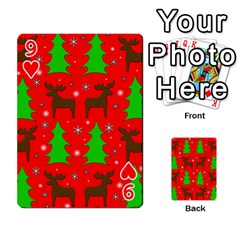 Reindeer and Xmas trees pattern Playing Cards 54 Designs  from ArtsNow.com Front - Heart9