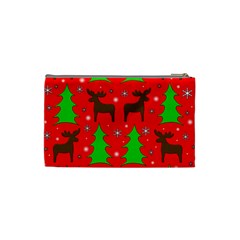 Reindeer and Xmas trees pattern Cosmetic Bag (Small)  from ArtsNow.com Back