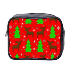 Reindeer and Xmas trees pattern Mini Toiletries Bag 2 Front