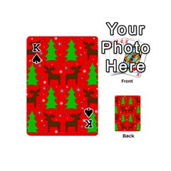 King Reindeer and Xmas trees pattern Playing Cards 54 (Mini)  from ArtsNow.com Front - SpadeK