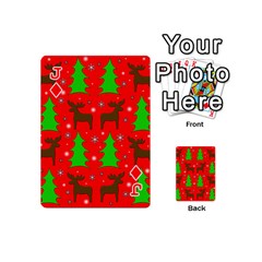 Jack Reindeer and Xmas trees pattern Playing Cards 54 (Mini)  from ArtsNow.com Front - DiamondJ