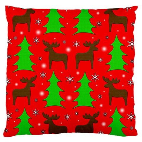 Reindeer and Xmas trees pattern Large Cushion Case (One Side) from ArtsNow.com Front