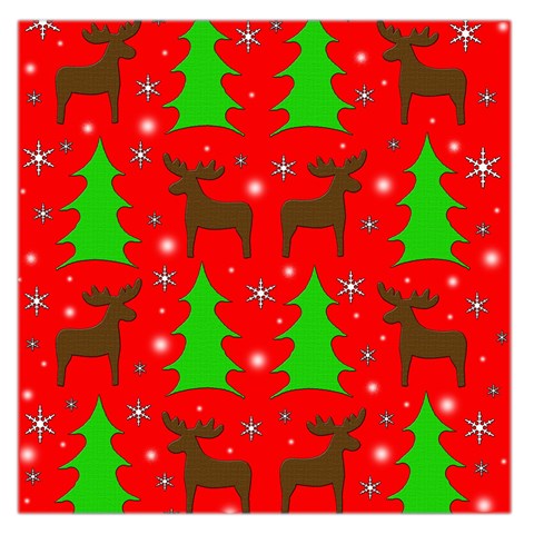 Reindeer and Xmas trees pattern Large Satin Scarf (Square) from ArtsNow.com Front