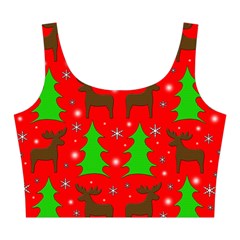 Reindeer and Xmas trees pattern Midi Sleeveless Dress from ArtsNow.com Top Front