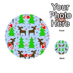 Reindeer and Xmas trees  Playing Cards 54 (Round)  from ArtsNow.com Front - Heart5