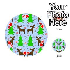 Reindeer and Xmas trees  Playing Cards 54 (Round)  from ArtsNow.com Front - Heart6