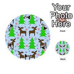 Reindeer and Xmas trees  Playing Cards 54 (Round)  from ArtsNow.com Front - Club5