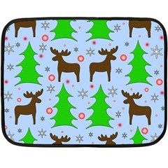 Reindeer and Xmas trees  Double Sided Fleece Blanket (Mini)  from ArtsNow.com 35 x27  Blanket Front