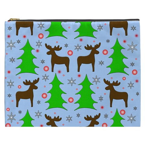 Reindeer and Xmas trees  Cosmetic Bag (XXXL)  from ArtsNow.com Front