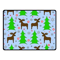 Reindeer and Xmas trees  Double Sided Fleece Blanket (Small)  from ArtsNow.com 45 x34  Blanket Front