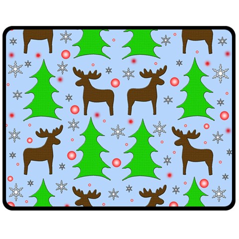 Reindeer and Xmas trees  Double Sided Fleece Blanket (Medium)  from ArtsNow.com 58.8 x47.4  Blanket Front