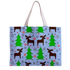 Reindeer and Xmas trees  Zipper Mini Tote Bag from ArtsNow.com Back