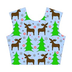 Reindeer and Xmas trees  Cotton Crop Top from ArtsNow.com Front