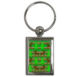 Christmas trees and reindeer pattern Key Chains (Rectangle) 