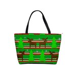 Christmas trees and reindeer pattern Shoulder Handbags