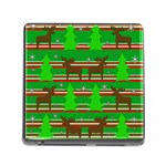 Christmas trees and reindeer pattern Memory Card Reader (Square)