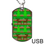 Christmas trees and reindeer pattern Dog Tag USB Flash (Two Sides) 