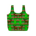 Christmas trees and reindeer pattern Full Print Recycle Bags (S) 