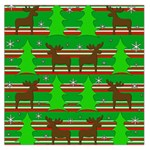 Christmas trees and reindeer pattern Large Satin Scarf (Square)