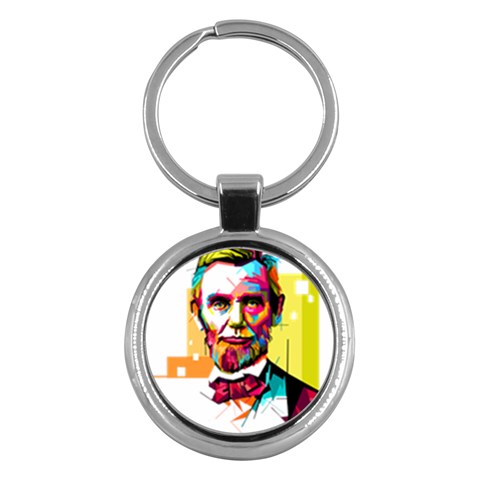 Abraham Lincoln Key Chains (Round)  from ArtsNow.com Front