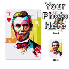 Abraham Lincoln Playing Cards 54 Designs  from ArtsNow.com Front - Heart7
