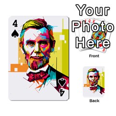 Abraham Lincoln Playing Cards 54 Designs  from ArtsNow.com Front - Spade4