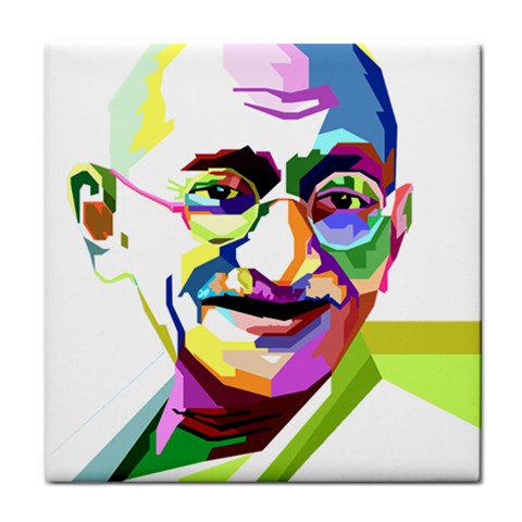 Ghandi Tile Coasters from ArtsNow.com Front