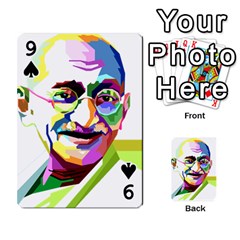 Ghandi Playing Cards 54 Designs  from ArtsNow.com Front - Spade9