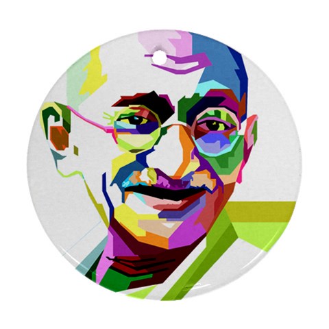Ghandi Round Ornament (Two Sides)  from ArtsNow.com Front
