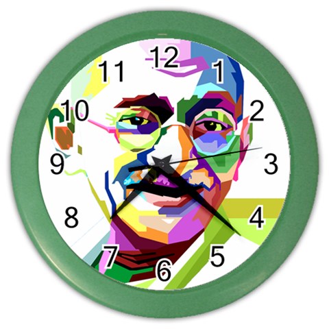 Ghandi Color Wall Clocks from ArtsNow.com Front