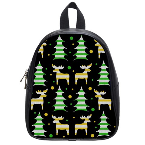 Decorative Xmas reindeer pattern School Bags (Small)  from ArtsNow.com Front