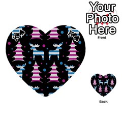 King Blue and pink reindeer pattern Playing Cards 54 (Heart)  from ArtsNow.com Front - SpadeK