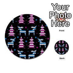 Blue and pink reindeer pattern Multi Front 6