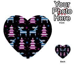 Blue and pink reindeer pattern Multi Front 12