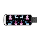 Blue and pink reindeer pattern Portable USB Flash (One Side)