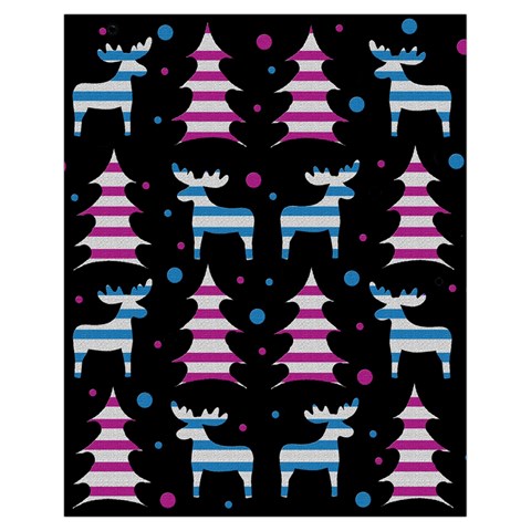 Blue and pink reindeer pattern Drawstring Bag (Small) from ArtsNow.com Front