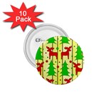 Xmas reindeer pattern - yellow 1.75  Buttons (10 pack)
