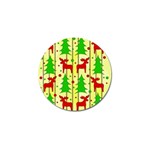 Xmas reindeer pattern - yellow Golf Ball Marker (10 pack)