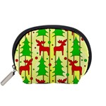Xmas reindeer pattern - yellow Accessory Pouches (Small) 