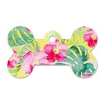 Tropical Dream Hibiscus Pattern Dog Tag Bone (Two Sides)